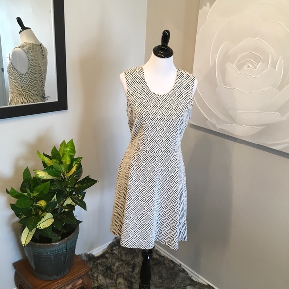 White & Grey Textured Dress - Picture 1 of 4